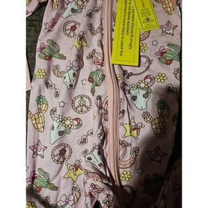 Pink Western Cow Skull Heart Bamboo   Zippy Double Zipper 12 To 18  Months